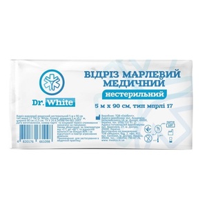 Відріз марлевий медичний нестерильний 5мх90см тип марлі 17 DR. WHITE