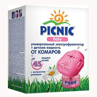 Электрофумигатор PICNIC Baby + жидкость от комаров 30мл 45ночей