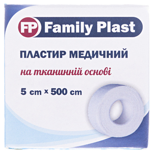 Лейкопластырь FP Family Plast мед. тканый катушка 5см*5м