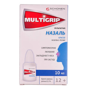 Мультигрип Назаль капли 0,1% по 10 мл во флаконе 1 шт.