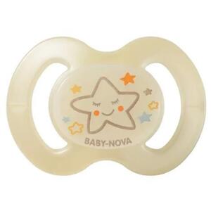 Пустышка Baby-nova 24242-2 сил.ортод.Ночная р.2 бежевая 1шт