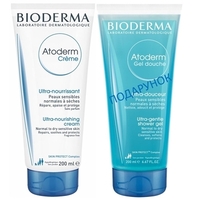Набір Bioderma Атодерм крем 200мл + гель очищающий для душа 200мл
