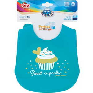 Нагрудник Canpol 74/027 силіконовий з кишенькою Bonjour Paris червоний