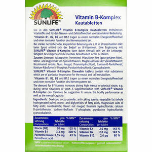 Вітаміни Sunlife Vitamin B-Komplex табл. жув. №72