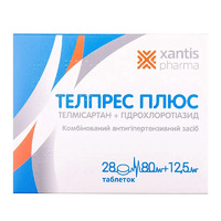Телпрес плюс таблетки по 80 мг/12.5 мг 28 шт. (14х2)