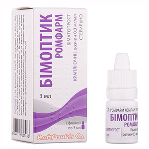 Бимоптик-Ромфарм капли глазные 0,3 мг/мл по 3 мл во флаконе 1 шт.