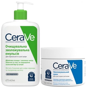 Набор CeraVe Эмульсия очищающая увлажн 473мл + крем увлажн 340мл