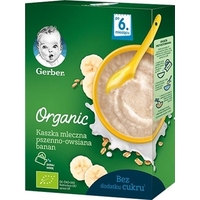 Каша Gerber Organic молочная пшенично-овсяная с бананом 240г