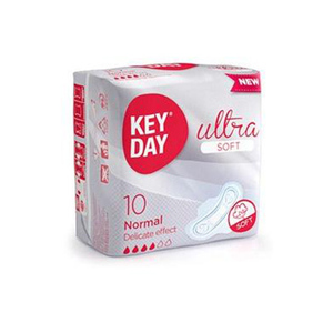 Прокладки KEY DAY 0614/1171 ультра тонкие с крылышкамиULTRA SOFT NORMAL №10