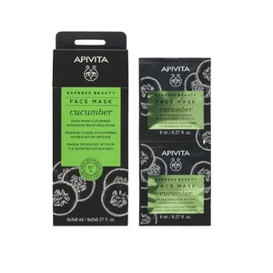 Маска Apivita EXPRESS BEAUTY с огурцом Интенсивное увлажнение 2х8 мл