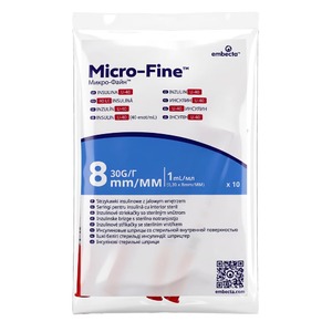 Шприц інсуліновий 1мл U-40 Embecta Micro-Fine 30G (0,30x8мм) №1