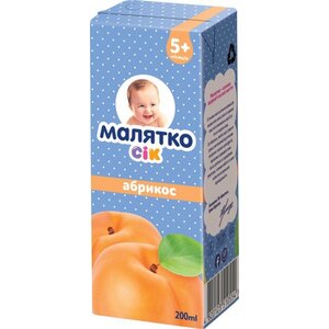 Сік Малятко абрикосовий з мякоттю ТП 200 мл